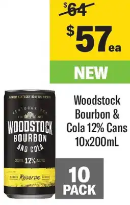 Coles Woodstock Bourbon & Cola offer