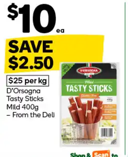 Woolworths D'orsogna tasty sticks mild from the deli offer
