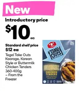 Woolworths Tegel take outs kaarage, korean style or buttermilk chicken tenders offer