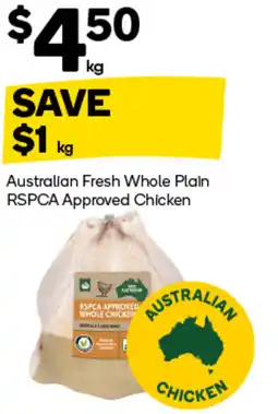Woolworths Australian fresh whole plain rspca approved chicken offer