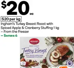 Woolworths Ingham's turkey breast roast with spiced apple & cranberry stuffing offer