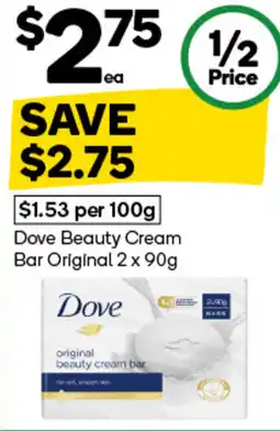 Woolworths Dove beauty cream bar original offer