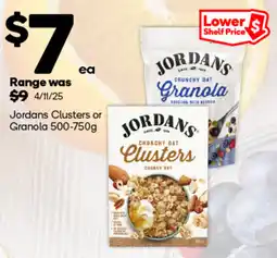 Woolworths Jordans clusters or granola offer