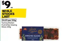 Woolworths Yummy kitchen fruit & nut grazing slices offer