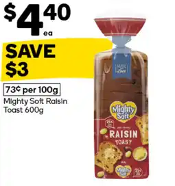 Woolworths Mighty soft raisin toast offer