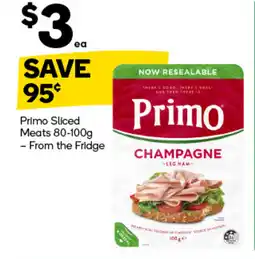 Woolworths Primo sliced meats offer