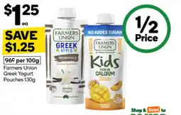 Woolworths Farmers union greek yogurt pouches offer