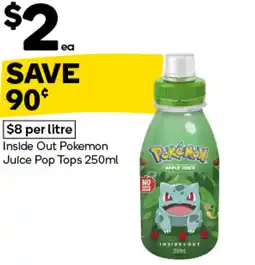 Woolworths Inside out pokemon juice pop tops offer