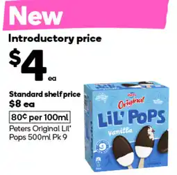 Woolworths Peters original lil' pops offer