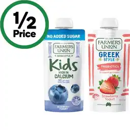 Woolworths Farmers Union Greek Yogurt Pouches 130g – From the Fridge offer