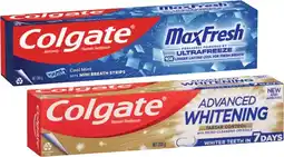 Coles Colgate Advanced Whitening & Tartar or Max Fresh Toothpaste 200g offer