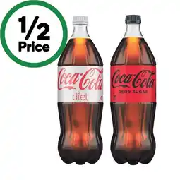 Woolworths Coca-Cola Classic, Zero Sugar or Diet Soft Drink Varieties 1.25 Litre offer