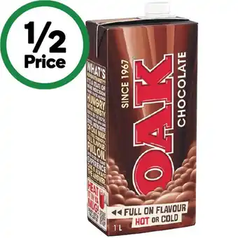 Woolworths Oak Chocolate Long Life Milk 1 Litre offer
