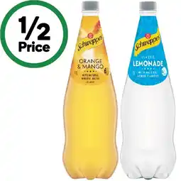 Woolworths Schweppes Soft Drink, Soda Water or Mixer Varieties 1.1 Litre offer