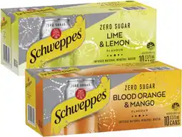 Coles Schweppes Infused Sparkling Water 10x375mL offer