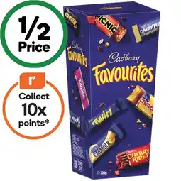 Woolworths Cadbury Favourites 680-700g offer
