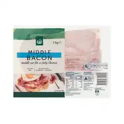 Woolworths Woolworths Middle Bacon 1 kg – From the Fridge offer