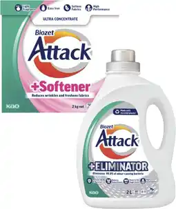 Coles Biozet Attack Plus Laundry Liquid 2 Litre or Powder 2kg offer
