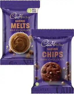 Coles Cadbury Baking Chocolate Chips, Melts or Blocks 180g-225g offer
