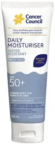 Coles Cancer Council Daily Moisturiser Sunscreen SPF50+ 150mL^ offer