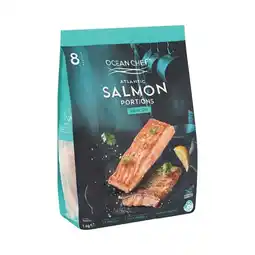 Woolworths Ocean Chef Atlantic Salmon Portions Skin On 1 kg – From the Seafood Freezer offer