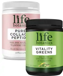 Coles Life Botanics Vitality Greens Powder 450g or Pure Collagen Peptides Powder 300g offer