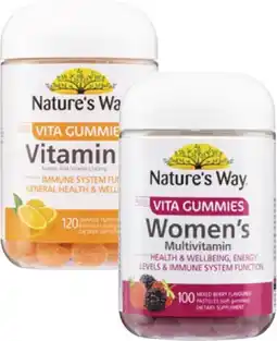 Coles Nature's Way Adult Vita Gummies Women's Multivitamin 100 Pack or Vitamin C 120 Pack offer