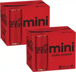 Coles Coca-Cola Zero Sugar Soft Drink 6x250mL offer