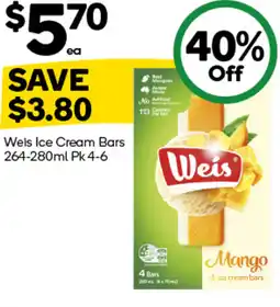 Woolworths Weis ice cream bars offer