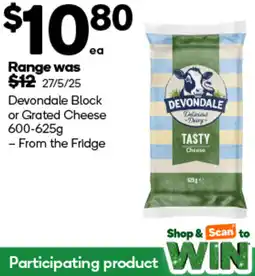 Woolworths Devondale block or grated cheese offer