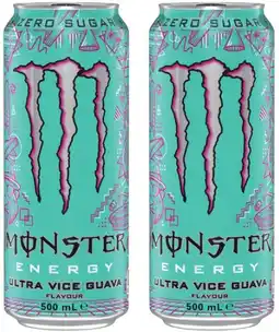 Coles NEW Monster Energy Ultra Vice Guava Drink 500mL offer