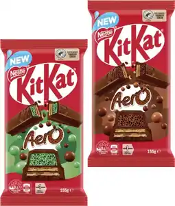 Coles NEW Nestlé Kit Kat Aero Milk or Mint Block Chocolate 155g offer