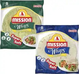 Coles Mission Wraps 8 Pack 567g offer