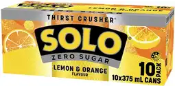 Coles NEW Solo Lemon & Orange Soft Drink 10x375mL offer