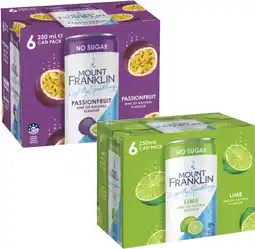 Coles Mt Franklin Lightly Sparkling Water 6x250mL offer