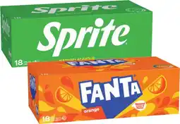 Coles Sprite or Fanta Soft Drink 18x375mL offer