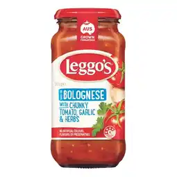 Woolworths Leggo’s Pasta Sauce 490-500g offer