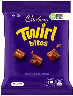 Coles Cadbury or Europe Bitesize 120g-150g offer