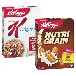 Woolworths Kellogg’s Nutri Grain 470g or Special K 500g offer