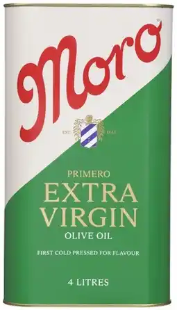 Coles Moro Extra Virgin Olive Oil 4 Litre offer