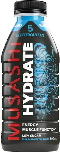 Coles Musashi Hydrate Drink 600mL offer