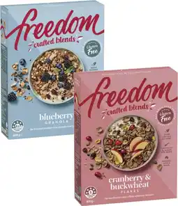 Coles Freedom Crafted Blends Granola or Muesli 400g offer