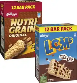 Coles Kellogg's LCMs or Nutri Grain Bars 12 Pack 240g-264g offer