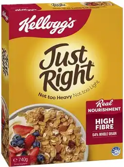Coles Kellogg's Just Right Cereal 740g offer