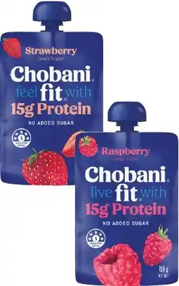 Coles Chobani Fit Yogurt Pouch 140g offer