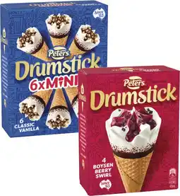Coles Peters Drumstick Cones 4 Pack-6 Pack 475mL-490mL offer