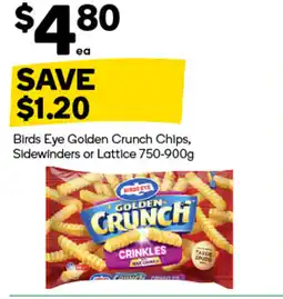 Woolworths Birds Eye Golden Crunch Chips, Sidewinders or Lattice offer