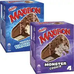 Coles Peters Maxibon 4 Pack 560mL offer