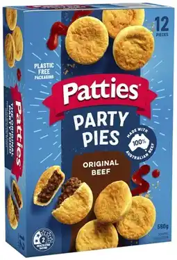 Coles Patties Party Pack Meat Pies 12 Pack 560g offer