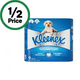 Woolworths Kleenex Complete Clean Toilet Paper Pk 9 offer